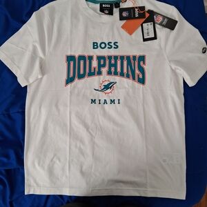 BOSS White Miami Dolphins Men's Shirt
